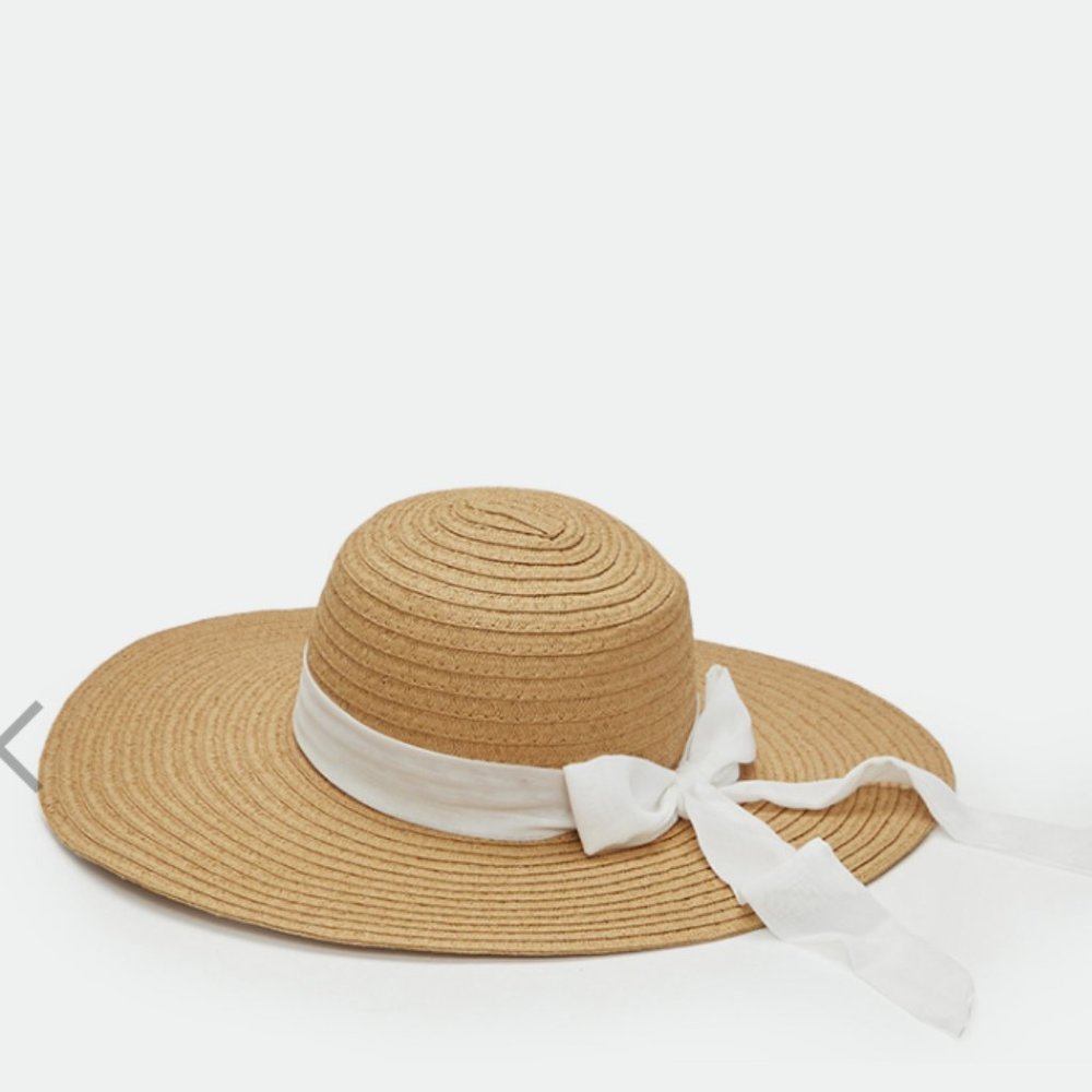 NWT - Fabkids Chiffon Bow Straw Easter (Sun) Hat